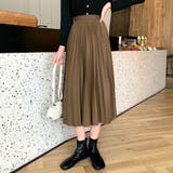 ブラウン | ロングプリーツスカート レディース 10代 | Dewlily