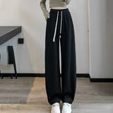 ブラック | ワイドスウェットパンツ レディース 10代 | Dewlily