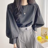 ブラック | パフスリーブシャツブラウス レディース 10代 | Dewlily