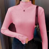 ピンク | レイヤード風レースニット レディース 10代 | Dewlily
