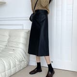 フェイクレザーロングスカート レディース 10代 | Dewlily | 詳細画像16 