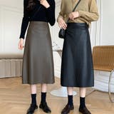 フェイクレザーロングスカート レディース 10代 | Dewlily | 詳細画像3 