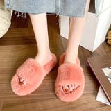 ピンク | フェイクファールームサンダル レディース 10代 | Dewlily