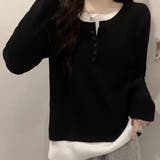 レイヤード風ドッキングシャツ レディース 10代 | Dewlily | 詳細画像9 