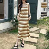 ボーダー配色ワンピース レディース 10代 | Dewlily | 詳細画像1 