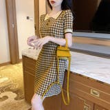 ブラウン | チェック柄ミニワンピース レディース 10代 | Dewlily