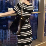 マルチボーダー半袖ワンピース レディース 10代 | Dewlily | 詳細画像10