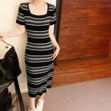 マルチボーダー半袖ワンピース レディース 10代 | Dewlily | 詳細画像7