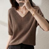 五分丈半袖サマーニット レディース 10代 | Dewlily | 詳細画像2 