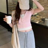 バイカラードッキングTシャツ レディース 10代 | Dewlily | 詳細画像9 