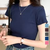 半袖リブTシャツ レディース 10代 | Dewlily | 詳細画像1 