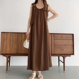 ブラウン | ノースリーブリボンワンピース レディース 10代 | Dewlily