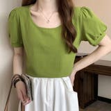 グリーン | バルーンスリーブTシャツ レディース 10代 | Dewlily