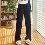 ブラック | プレス加工スウェットパンツ レディース 10代 | Dewlily