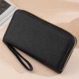 ブラック | フェイクレザー長財布 レディース 10代 | Dewlily