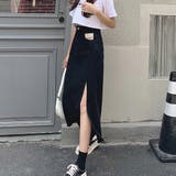 デニム風ロングスリットスカート 10代 20代 | Dewlily | 詳細画像15 