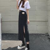 デニム風ロングスリットスカート 10代 20代 | Dewlily | 詳細画像9 