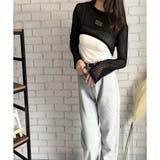 メッシュ編みクロップドニット レディース ニット | Dewlily | 詳細画像12 