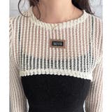 メッシュ編みクロップドニット レディース ニット | Dewlily | 詳細画像15 