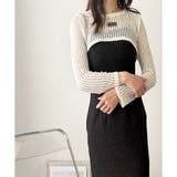 メッシュ編みクロップドニット レディース ニット | Dewlily | 詳細画像2 