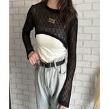 メッシュ編みクロップドニット レディース ニット | Dewlily | 詳細画像4 