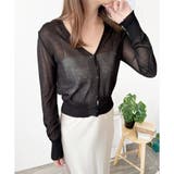 Vネックシースルーカーディガン レディース 韓国 | Dewlily | 詳細画像2 