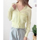 Vネックシースルーカーディガン レディース 韓国 | Dewlily | 詳細画像4 