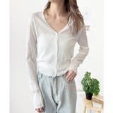 Vネックシースルーカーディガン レディース 韓国 | Dewlily | 詳細画像6 