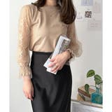 ベージュ | レーススリーブニット レディース ニット | Dewlily