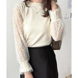 アイボリー | レーススリーブニット レディース ニット | Dewlily