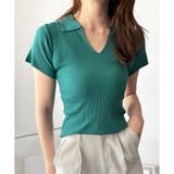 スキッパー半袖ポロニット レディース 韓国 | Dewlily | 詳細画像10 