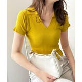 スキッパー半袖ポロニット レディース 韓国 | Dewlily | 詳細画像3 