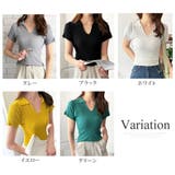 スキッパー半袖ポロニット レディース 韓国 | Dewlily | 詳細画像5 
