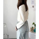 襟付きバイカラーリブトップス レディース トップス | Dewlily | 詳細画像10 