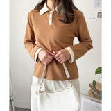 襟付きバイカラーリブトップス レディース トップス | Dewlily | 詳細画像14 