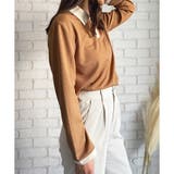襟付きバイカラーリブトップス レディース トップス | Dewlily | 詳細画像15 