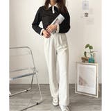 襟付きバイカラーリブトップス レディース トップス | Dewlily | 詳細画像19 