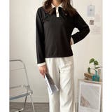 襟付きバイカラーリブトップス レディース トップス | Dewlily | 詳細画像20 