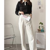 襟付きバイカラーリブトップス レディース トップス | Dewlily | 詳細画像4 