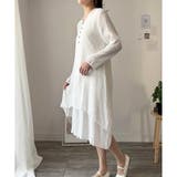 ホワイト | 長袖Aラインワンピース レディース ワンピース | Dewlily