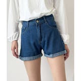 ブルー | デニム風ショートパンツ レディース 韓国 | Dewlily