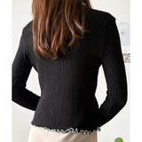 配色メロウフリルリブカーディガン レディース 韓国 | Dewlily | 詳細画像15 