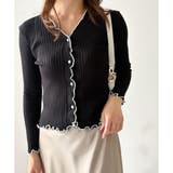 配色メロウフリルリブカーディガン レディース 韓国 | Dewlily | 詳細画像17 