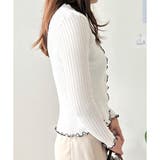 配色メロウフリルリブカーディガン レディース 韓国 | Dewlily | 詳細画像19 