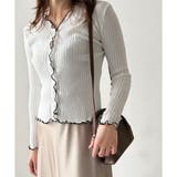 配色メロウフリルリブカーディガン レディース 韓国 | Dewlily | 詳細画像21 