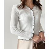 配色メロウフリルリブカーディガン レディース 韓国 | Dewlily | 詳細画像22 