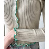 配色メロウフリルリブカーディガン レディース 韓国 | Dewlily | 詳細画像24 