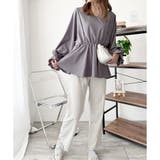 Vネックギャザーブラウス レディース 韓国 | Dewlily | 詳細画像10 