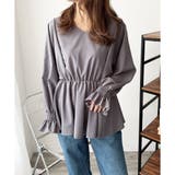 Vネックギャザーブラウス レディース 韓国 | Dewlily | 詳細画像12 