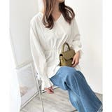 Vネックギャザーブラウス レディース 韓国 | Dewlily | 詳細画像25 